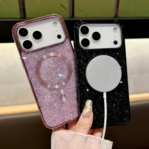 Coque antichoc strass iPhone 16 Plus fermeture magnétique argent - 5