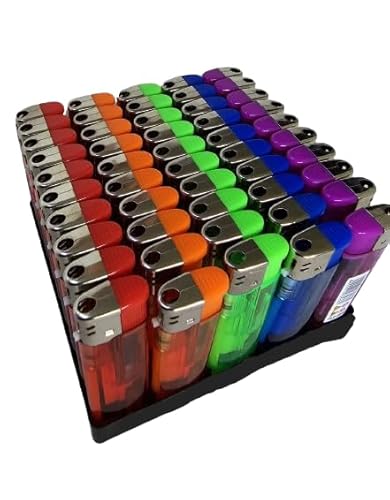 Laxis Pack of 5/10 – Multicolor Lighters - Refillable Lighters - Use for Camping, BBQ, Fireworks - Child Safe with Adjustable Flame... (Pack of 10, 5, count)