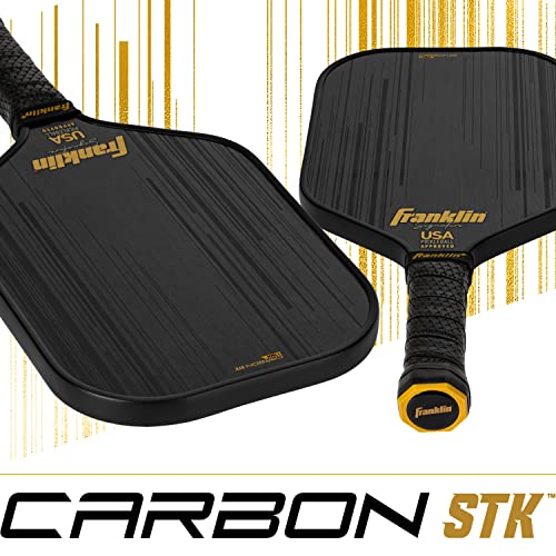 Franklin Sports Pro Pickleball Paddles - Signature Series Carbon Fiber Pickleball Paddle - USA Pickleball (USAPA) Approved Tournament Pickleball Paddle - 17mm Polypropylene Core Pro Racket - Black by Franklin Sports - Image 3