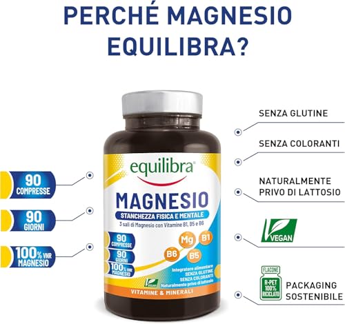 equilibra - Equilibra Magnesio, 90 compresse Vitamine 150 g unisex - 3