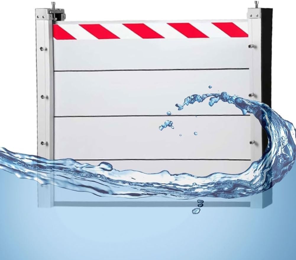 Detachable Flood Barriers for Garage Door/Basement/Outside 151-160cm Flooding Control Baffle Outdoor Temporary Partition Gate(Exterior,151x40cm)