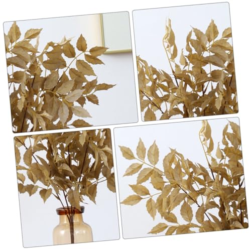 CLISPEED Künstliches Laub Dekor Simulation Blatt Goldfarben Langlebiges Pflanzendekor für Wohndeko Zuhause und Hochzeit