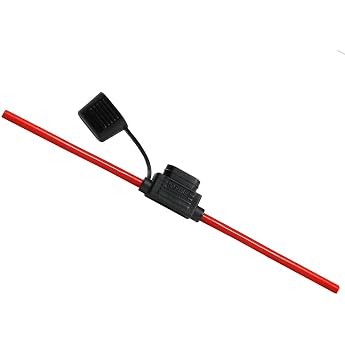 Offgridtec 6mm  Blade Fuse Holder for Car Blade Fuse Insulated Rubber Housing with Waterproof Lid 40A 25cm Cable Overcurrent Protection for Vehicles Solar Industrial Applications Pack of 1