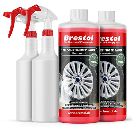 Pulitore Cerchioni Sauer set2 (2 X 1000 ML CONCENTRATO + 2 X Testa di spruzzo Professionale + 2 X Vuoto 750 ML Bottiglia) (7067) – per Cerchioni