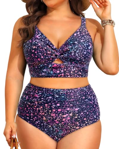 Image of Daci Plus Size Two Piece Swimsuits High Waisted Tummy Control Bikini