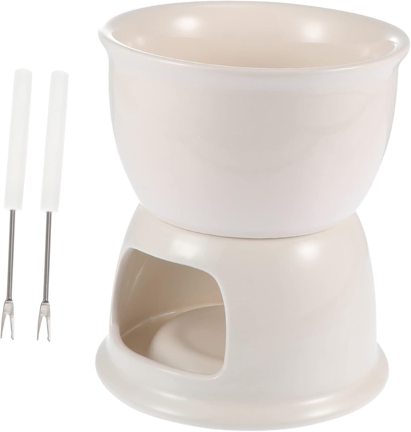 Ceramic Cheese Fondue Pot Melting Stove for Fondue Chocolate Candy Melts Baking