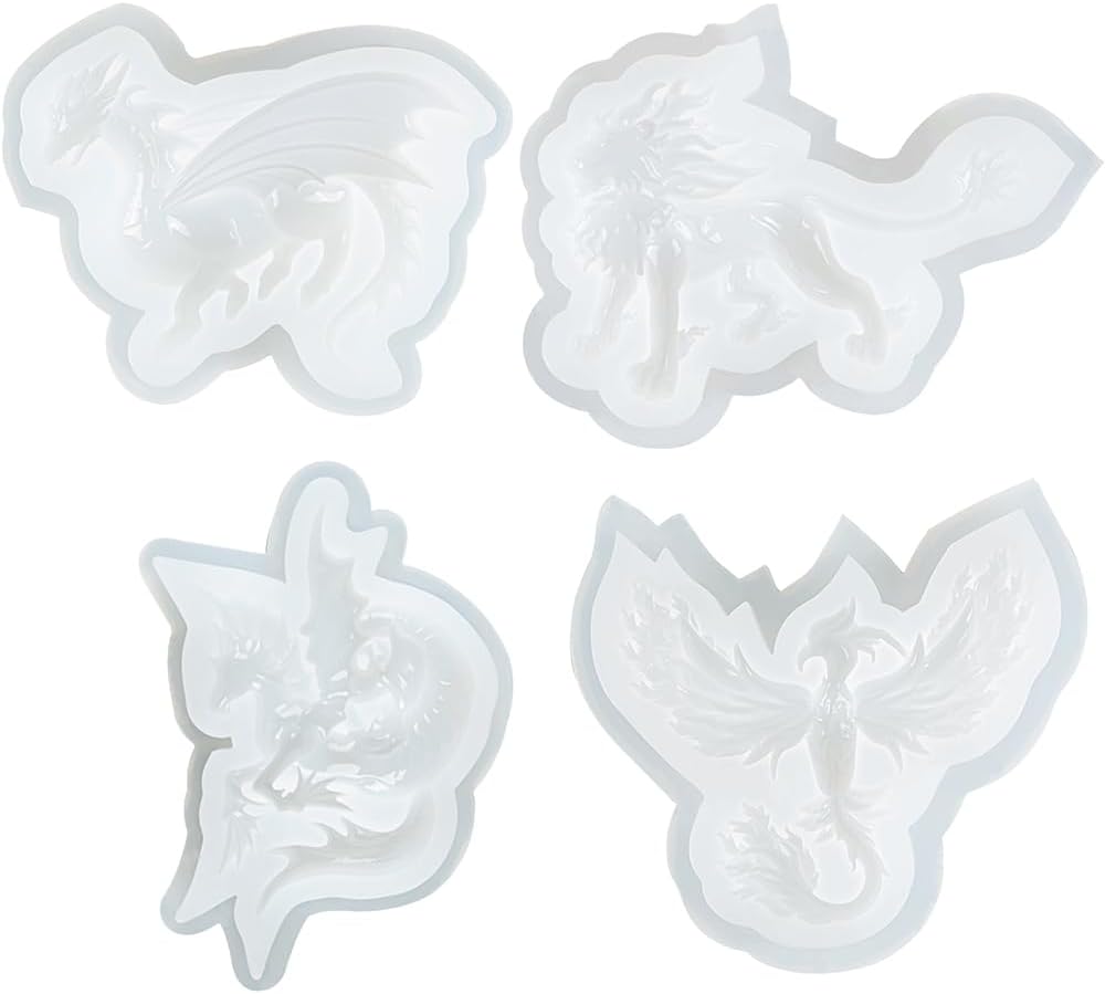 FUNSHOWCASE Fantasy Animal Silicone Molds Creature for Polymer Clay Craft, Sugarcraft Fondant Cake Decorationg, Epoxy Casting, UV Resin Jewelry Making