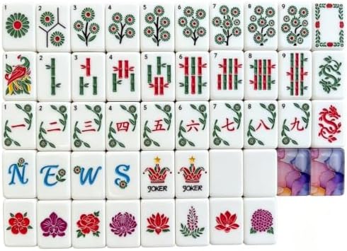ZELQUN American Mahjong Game Set Portable Carrying Bag Acrylic Mahjong Set