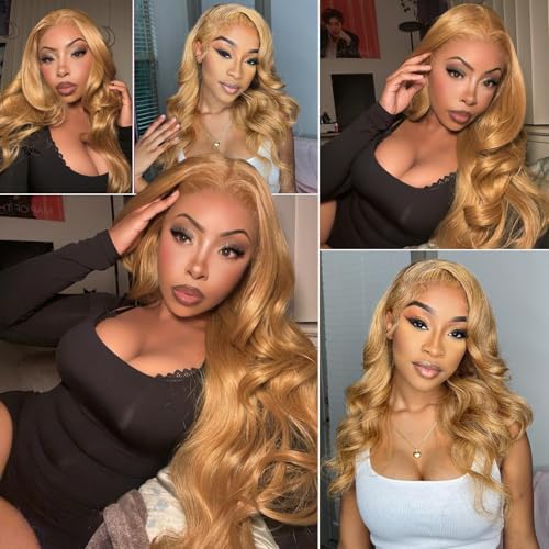 ROOMOOD 27# Ash Blonde Human Hair Lace Frontal Wig Body Wave 180% Density 13x6 Lace Front Wig Pre Plucked Natural Hairline for Women（18inch） — view 6