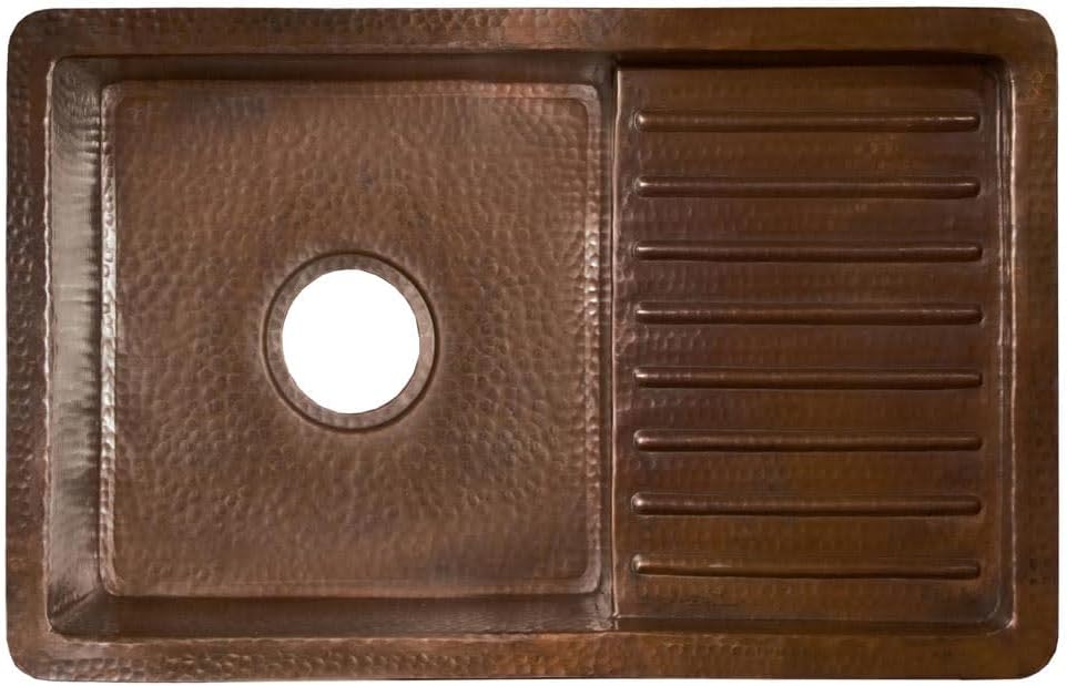 Native Trails CPS233 Catina Pro Copper Under mount Bar/Prep Sink, Antique Copper