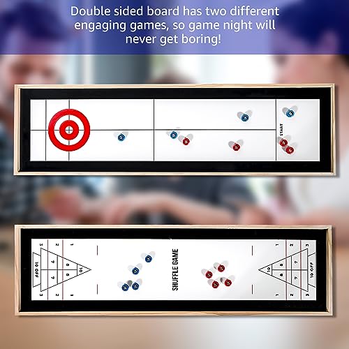 Trademark Innovations Table Top Games Shuffle Board Game Table Portable Game Table Curling Game