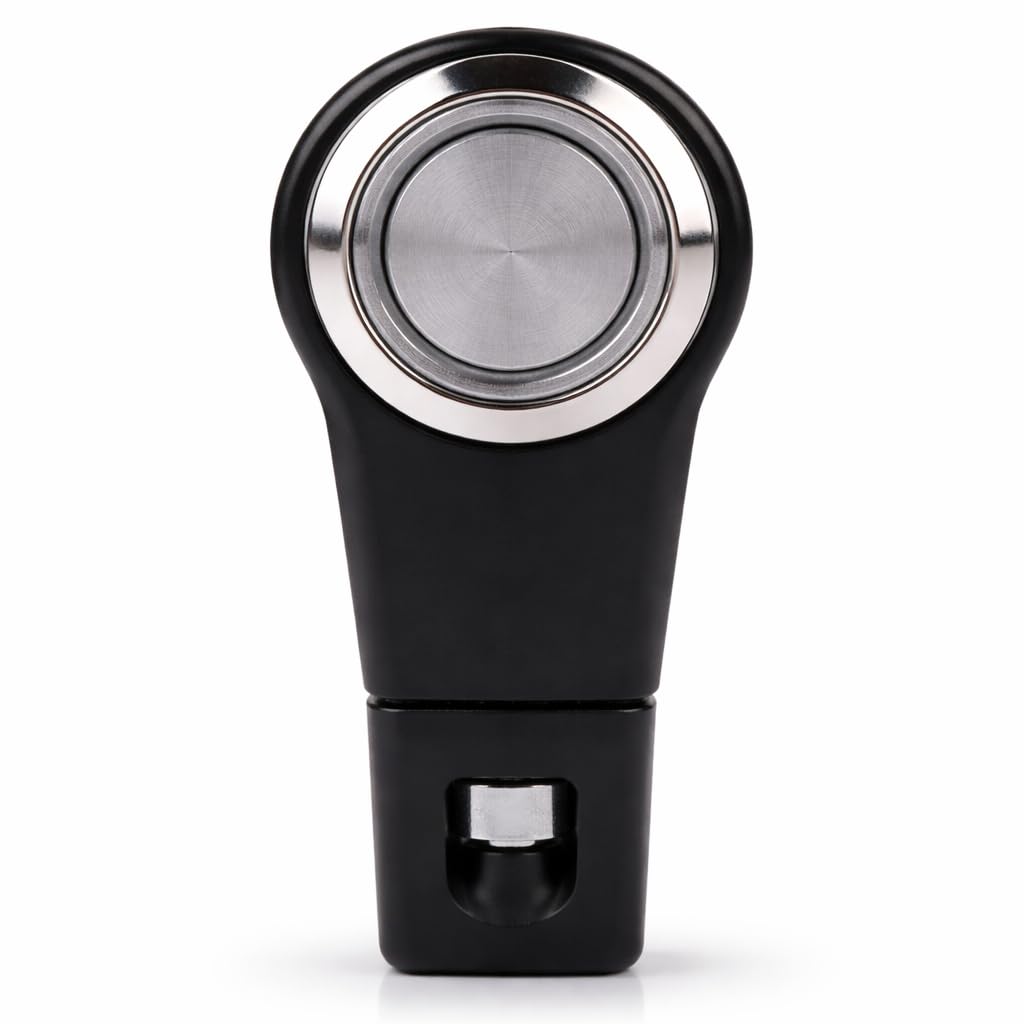 Handlebar ON/Off Switch, DC 10-12V to AC 220V Motorcycle 7/8” Start Button Weatherproof Aluminum Handlebar Light Switch (A Style Self Reset Button)