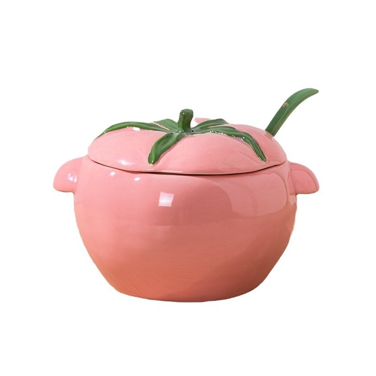 Pentola per Salsa di Soia in Ceramica da Cucina Barattolo di strutto in ceramica olio con coperchio Cucchiaio spezie zucchero per Uso Cucina
