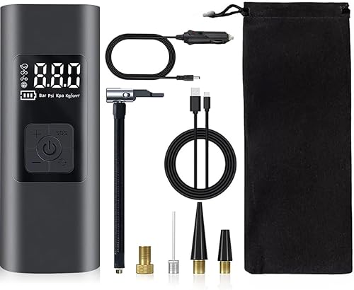 Inflador de neumáticos, compresor de aire portátil, bomba de neumáticos inalámbrica de 150 PSI con medidor de presión, bomba de aire eléctrica para
