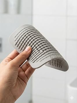 3'lü Kokulu Süzgeçli Banyo,Mutfak,Lavabo Gider Kapatıcı Kapak Mat Silikon Lavabo ve Yer Gider Kapatıcı Süzgeç - Kötü Koku Giderici Banyo ve Mutfak Gider Kapağı, Saç ve Atık Süzücü, Gri Renk