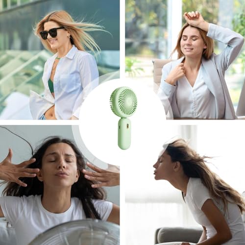 Ventilador de mano plegable, pequeño ventilador portátil,Ventilador de mano recargable plegable de fuerte - Ligero Confort de 3 velocidades Strong Air para juegos de deportes al aire libre - imagen 4