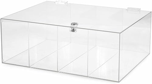 Miniatura 8 de Vitrina de acrílico con cerradura de 4 niveles transparente de acrílico cuboide para encimera, soporte organizador a prueba de polvo para