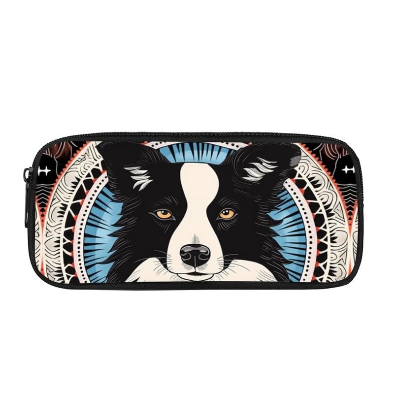 Kuiaobaty Border Collie Dog Pencil Case for School Office Kids, Novelty Puppy Dog Pencil Pouch Kids Students Pencil Bag — image 1