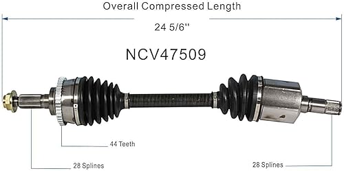 Miniatura 6 de GSP NCV47509 CV Conjunto del eje del eje - Izquierda Delantera (Lado del Conductor)