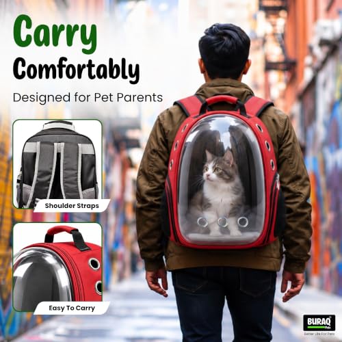 Image of Buraq Pets Astronaut Pro Pet Carrier Backpack for Cats & Puppies