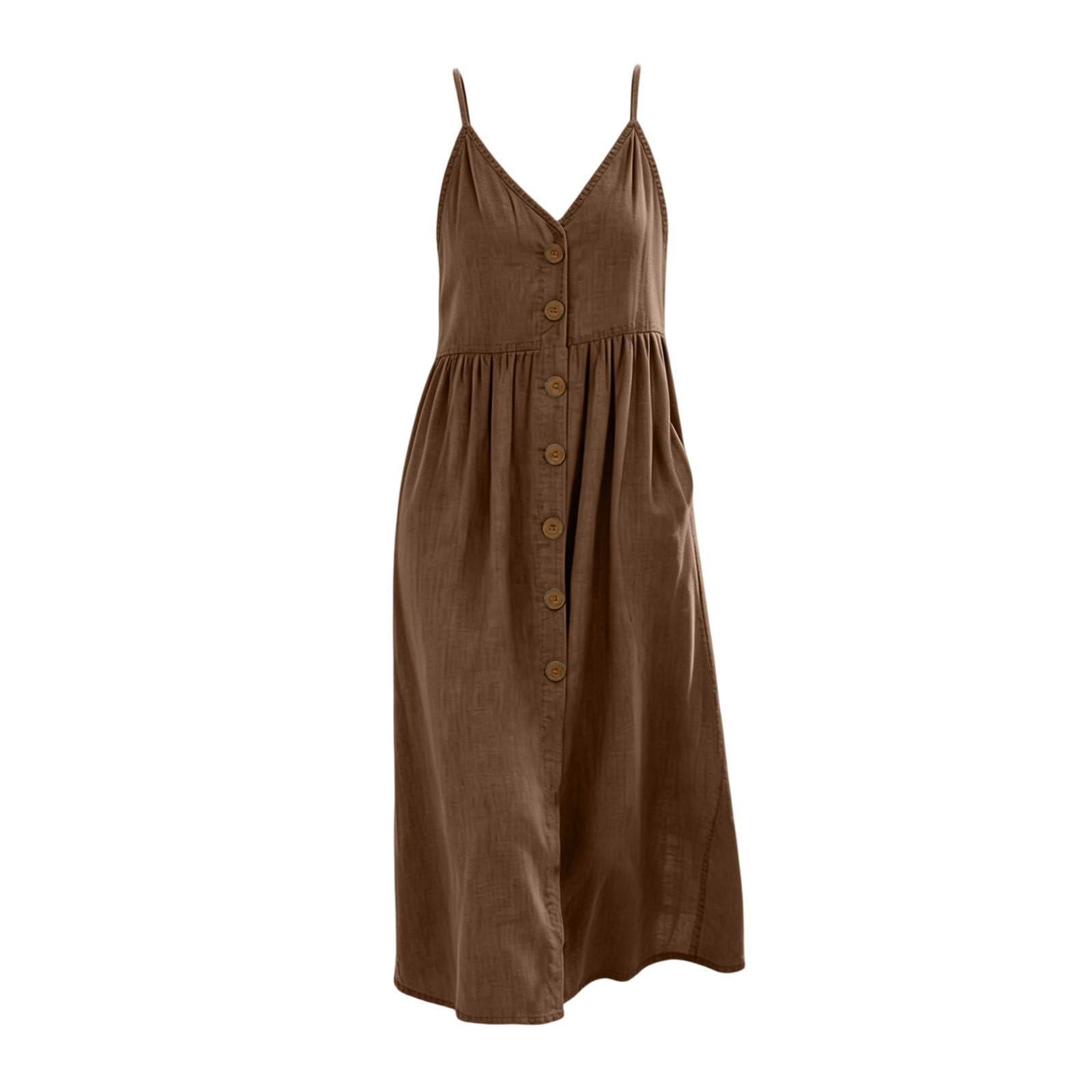 Vestido de verano para mujer, largo hasta la rodilla, vestido largo con tirantes, vestido largo de verano