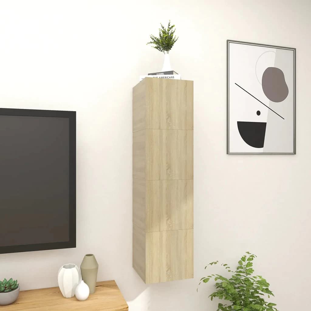 vidaXL 2X Muebles de Pared para TV Soporte Muebles Aparador Estante Salón Sala de Estar Decoración Entretenimiento Blanco 30,5x30x30 cm