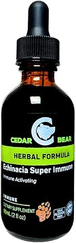 Cedar Bear Echinacea Super Immune Blend a Liquid Herbal Supplement That Boosts Your Immune System to Help Maintain White Blood Cell Activity and Other Immune Functions 2 FL Oz