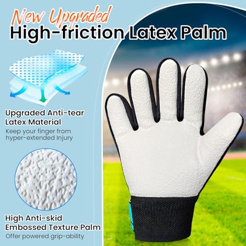 Jalunth Torwarthandschuhe Kinder Jungs Mädchen Junior Jungen Fußballhandschuhe Fussballhandschuhe Trainingshandschuhe Torwart Fussball Fußball Handschuhe größe 4 5 6 7 8 mit rutschfeste Latex
