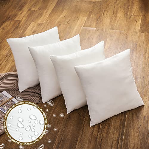 JOJOGOGO Outdoor Throw Pillow Inserts 18x18 Waterproof Set of 4