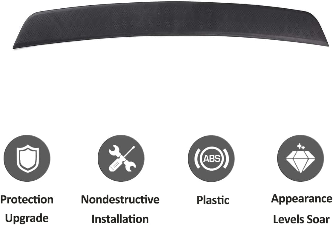 Car Inner Rear Trunk Bumper Guard Plate Bumper Protector Guard Cover Trim for Land Rover Defender 90 110 130 2020-2024 Auto Rear Bumper Plate Cover Trim Accessories (Style A-ABS Matte Black)