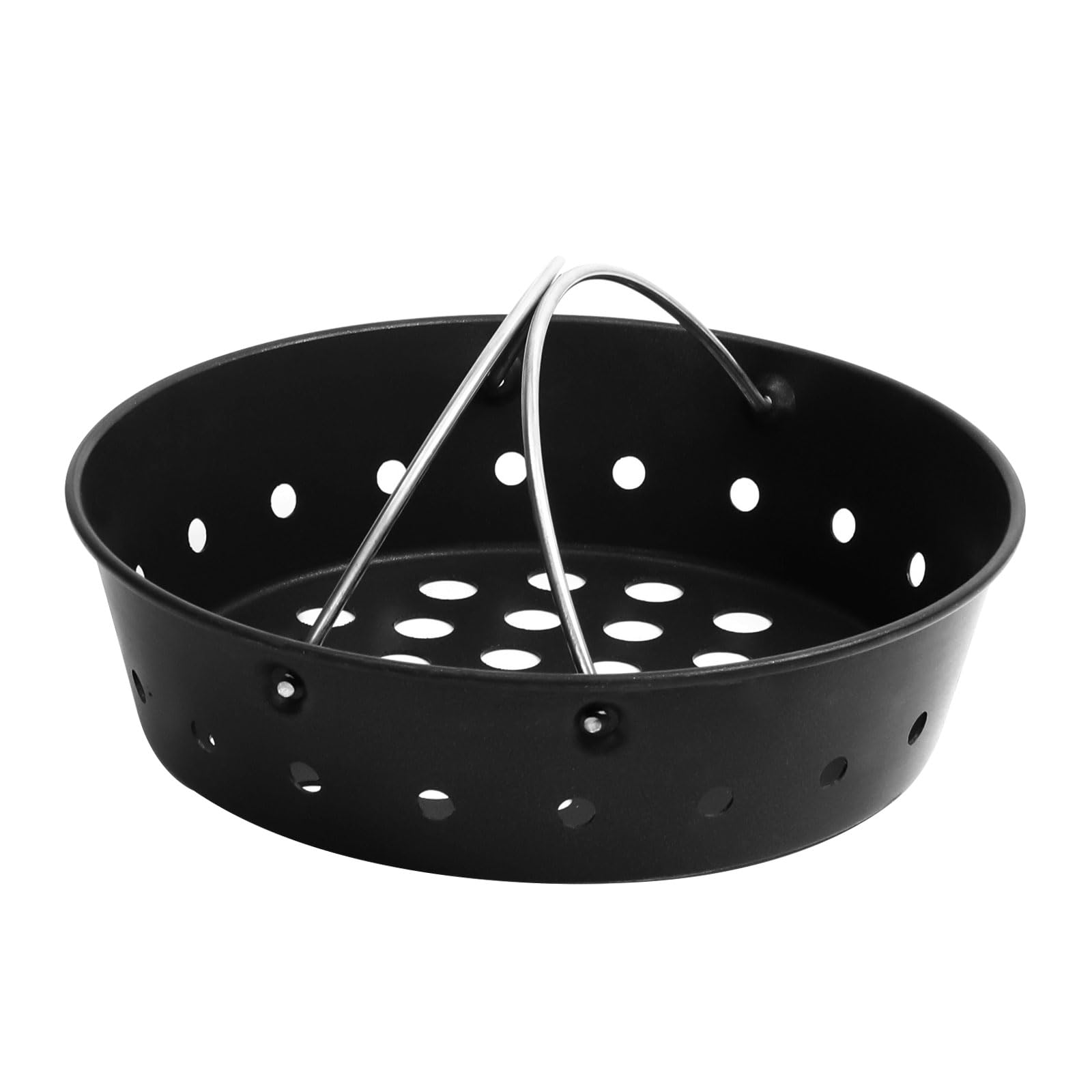 Newly Heavy Duty Carbon Steel Charcoal Ash Basket with Handles Airflow Fire Bowl for Weber Kettle Kamado Joe Jr,MiniMax,Small,Medium Big Green Egg,Grill Rust Resistant Enamel Coated Ash Cleanup Basket
