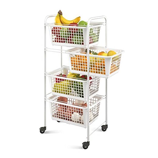 Metaltex Miami- Carro multiuso con ruedas, , 4 Cestos