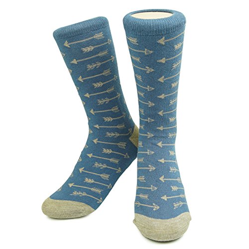 Arrows Pattern Socks - Heather Navy/Tan- Neon Eaters - Organic, Cute, Fun, Socks 100% comfort guarantee