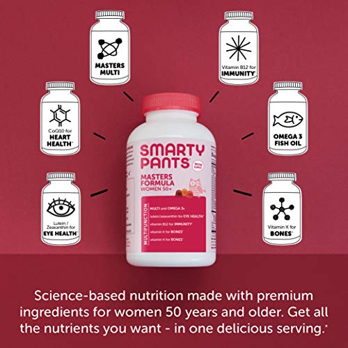 Smartypants Women's Masters 50+ Multivitamin: Vitamin C, D3 & Zinc For Immunity, Lutein/Zeaxanthin For Eye Health*, Coq10 For Heart Health, Omega 3 Fish Oil (Epa & Dha), B6, 120 Count (30 Day Supply) #TOP2