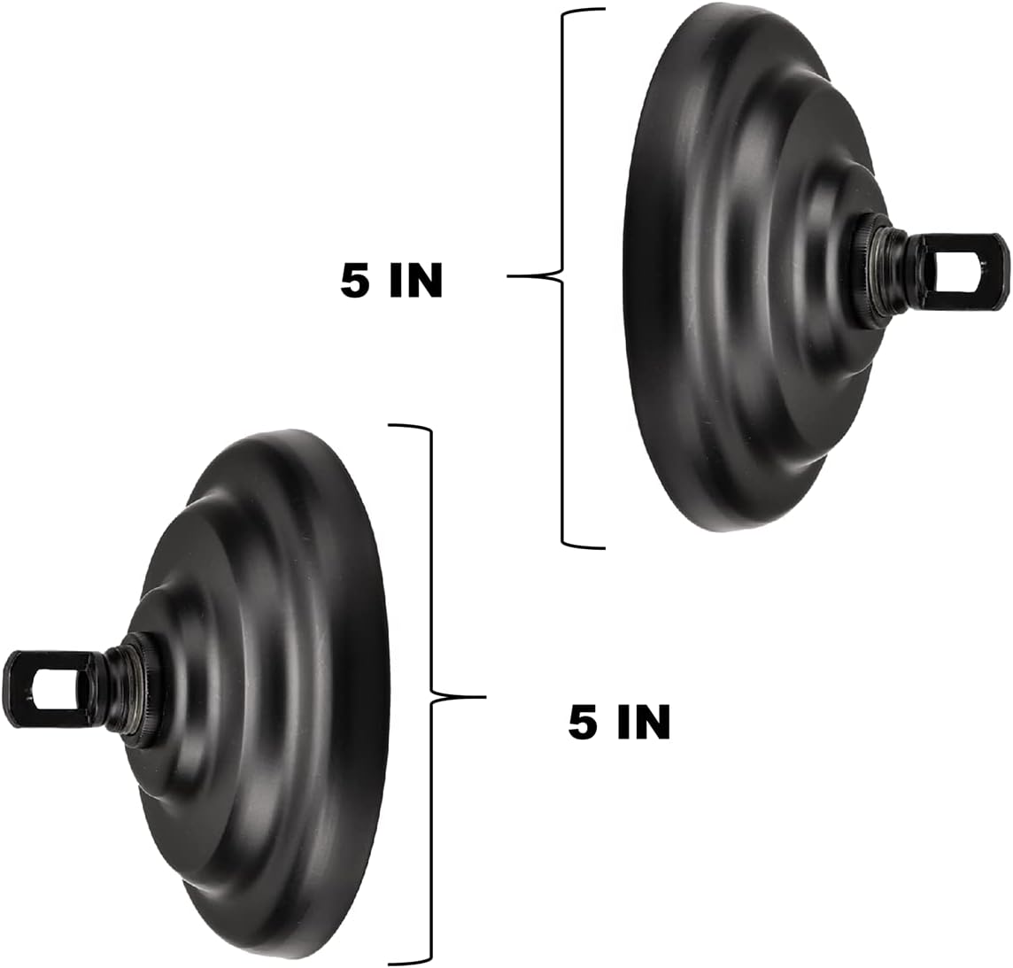 Sangle Soppfy Vingage Canopy Kit and Pendant Light Fixture Chain for Chandelier or Swag Light Fixtures,Maximum Weight of 60 Pounds, 6 feet,Heavy Duty,5 Inches Diameter (Black - 2 Set)