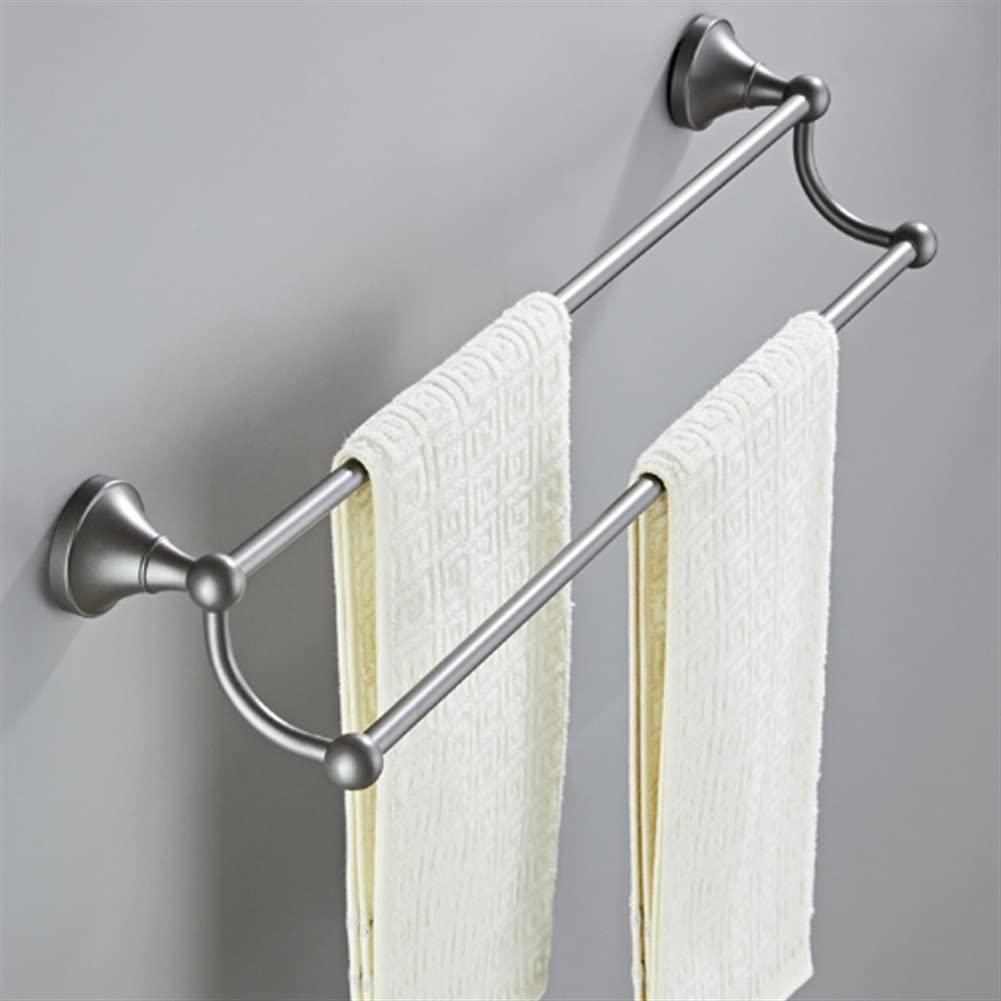 Porte-serviettes double au design gris anthracite et style épuré