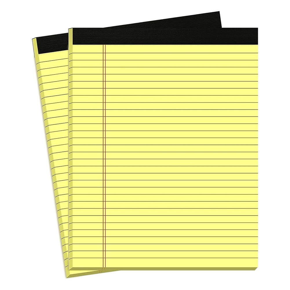 Lahdrhab 8 blocchetti per quaderni, 21 x 28 cm, blocchi per appunti, a righe larghe, blocchi di carta gialla per scuola, ufficio