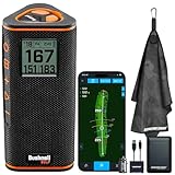 Bushnell Golf Wingman View GPS Speaker | LCD Screen, Magnetic Mount, Music & Audible Distances for 36,000+ Courses, Wireless Remote, 36-Hole Battery, Hazard Info, Signature Series Power Bundle