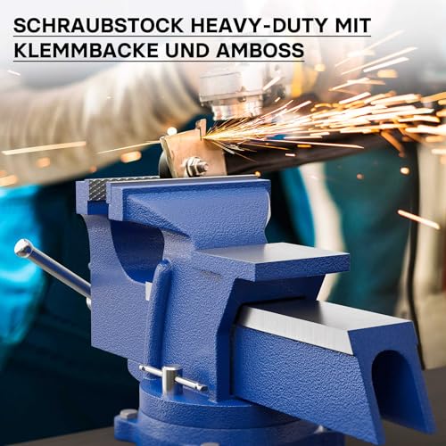 Schraubstock 125 mm von Wiltec – Heavy Duty mit Amboss