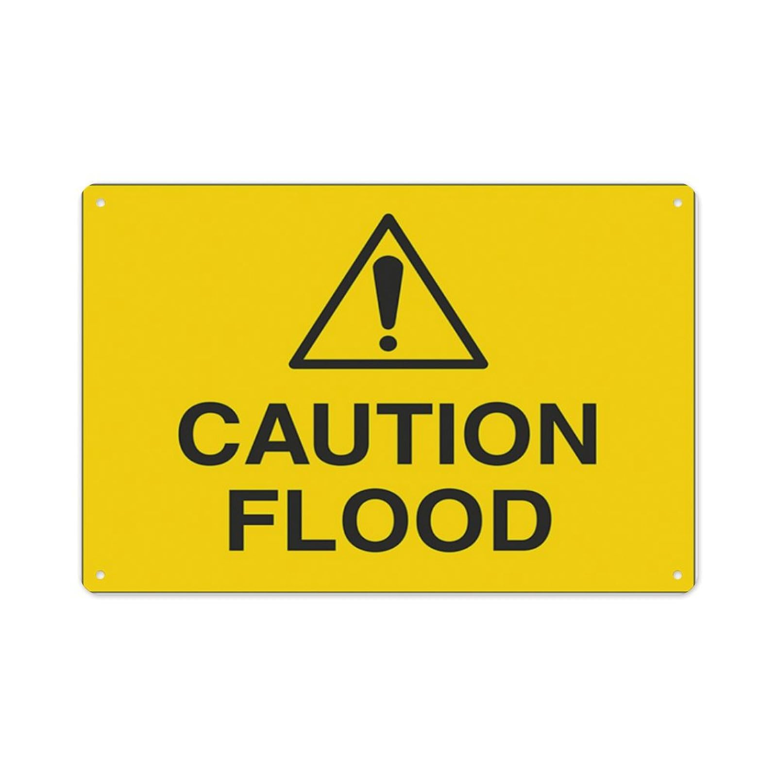 peiyeety Flood Signs Aluminum Tin Warning Signs For Home Outdoor Garden 12X16 Inches