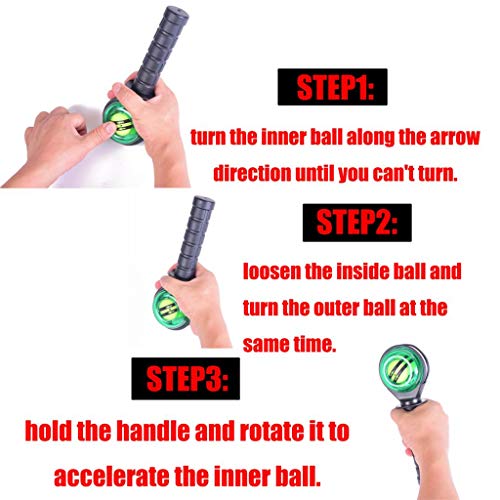 Fityle Giroscópio Portátil Braço Fortalecedor Muscular Antebraço Força Exercitador Bola Mão Ferramen