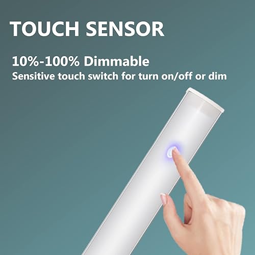 Miniatura 3 de ASOKO Barra de LED portátil con puerto USB para colocar debajo de estantes Con iluminación regulable y con imanes incluidos Color blanco suave