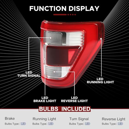 Tail Light Assembly Compatible with 2021 2022 2023 Ford F150 Direct Replacement Rear Lamp ML3Z13404D (Right Passenger Side) by PARTREE - Image 3