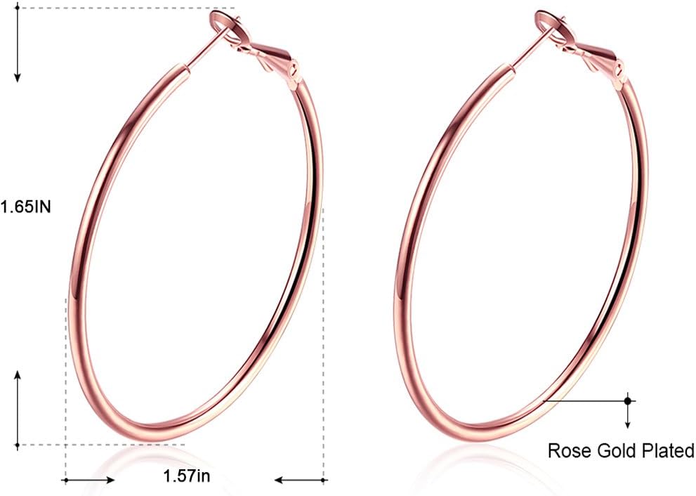 Gold Hoop Earrings,18K Gold Plated Rounded Hoops Earrings for Women - Image 4