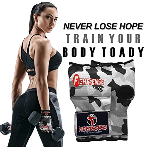 Padded Gel Inner Boxing Gloves For Men And Women With Long Elasticated Hand Wraps For Punching, Boxing, Mma, Muay Thai, Kickboxing And Martial Arts Training Pair (Camo Pink, Medium) #TOP3