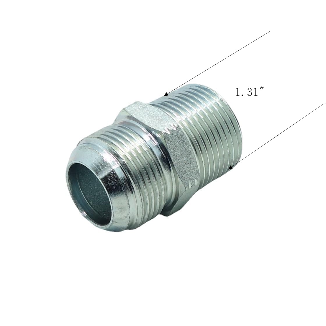 Raccord Hydraulique Adaptateur 7/16" JIC Mâle X 1/4" R Mâle - Acier Au Carbone - Pour Lignes Huile, Air, Eau