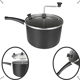 Panela de Pipoca Pipoqueira Tampa Vidro Antiaderente Sem Oleo Fitness