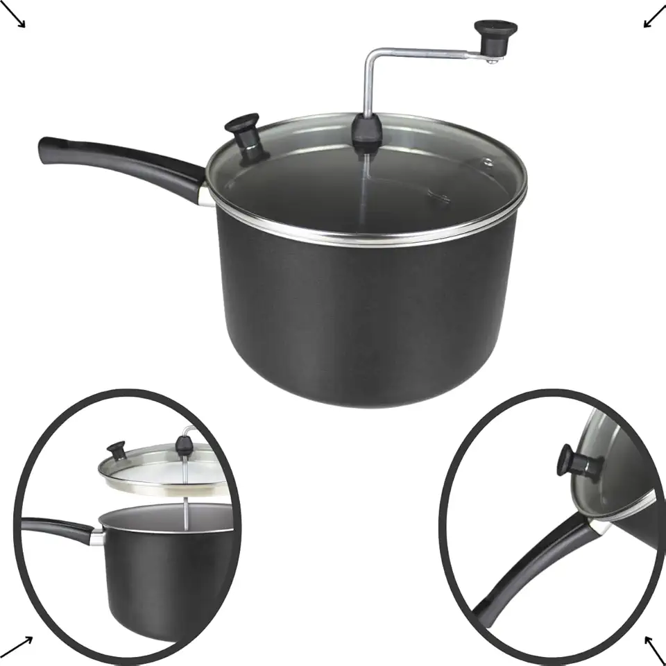 Panela de Pipoca Pipoqueira Tampa Vidro Antiaderente Sem Oleo Fitness