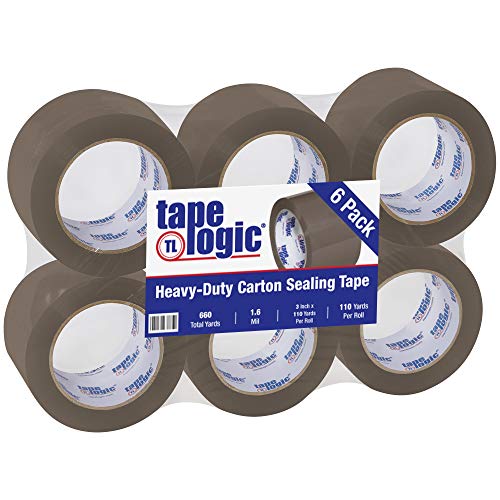 Image of Aviditi Tape Logic 3 Inch x 110 Yard 1.6 Mil Tan, Heavy Duty Hot Melt Packing Tape, 6 Pack, Perfect for Packing, Shipping, Moving, Home and Office