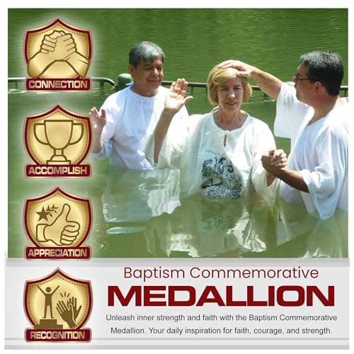 Medallón conmemorativo bautismo 1.75 pulg Zinc miniatura 2